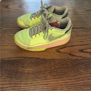 Nike Neon Yellow and Beige Sneakers